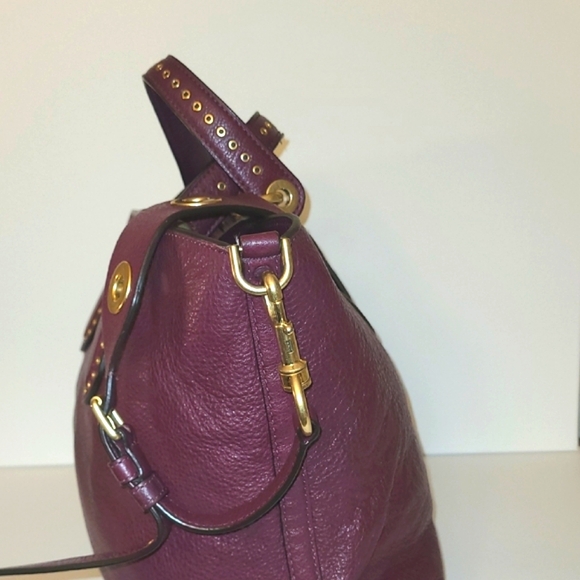 Michael Kors Brooklyn Burgundy Leather Satchel - Picture 7 of 15